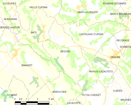 Mapa obce Urgons