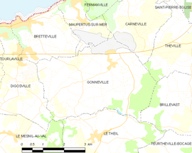 Mapa obce Gonneville