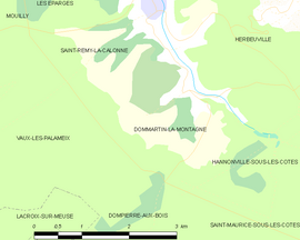 Mapa obce Dommartin-la-Montagne