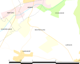 Mapa obce Neufmoulins