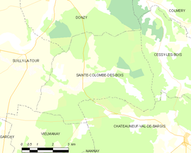 Mapa obce Sainte-Colombe-des-Bois
