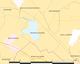 Mapa obce Enghien-les-Bains