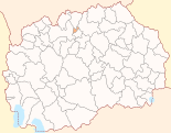 Karte von Nordmazedonien, Position von Opština Aračinovo hervorgehoben