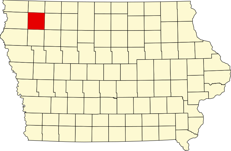 Archivo:Map of Iowa highlighting O'Brien County.svg
