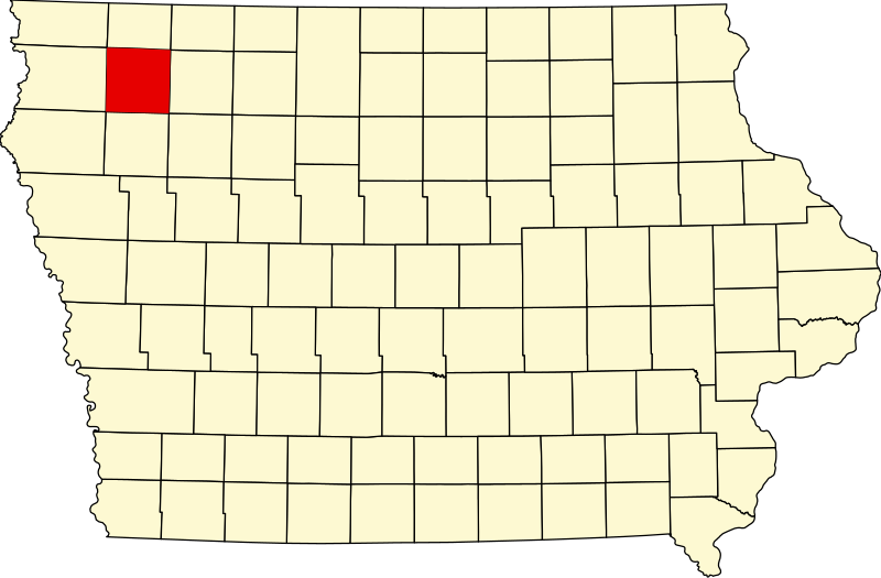 صورة:Map of Iowa highlighting O'Brien County.svg