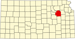 Karte von Wabaunsee County innerhalb von Kansas