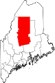 Mapa de Maine con la ubicación del condado de Piscataquis