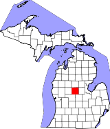Map of Michigan highlighting Isabella County.svg
