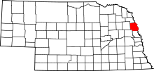 Harta e Burt County në Nebraska