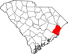 Harta e Georgetown County në South Carolina