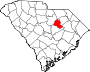 Harta statului South Carolina indicând comitatul Lee