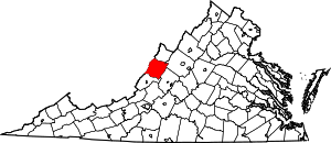 Map of Virginia highlighting Bath County