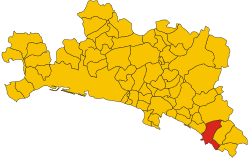 Elhelyezkedése Genova térképén