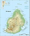 Topographic map of Mauritius Island Also : SVG version