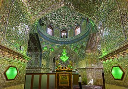 Interior of Mausoleum of Emir Ali, Shiraz, Iran.