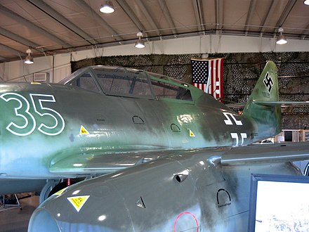 Me 262 B-1a (White 35), at Willow Grove, Pa., in 2007; relocated to and on display in Pensacola, Fl.
