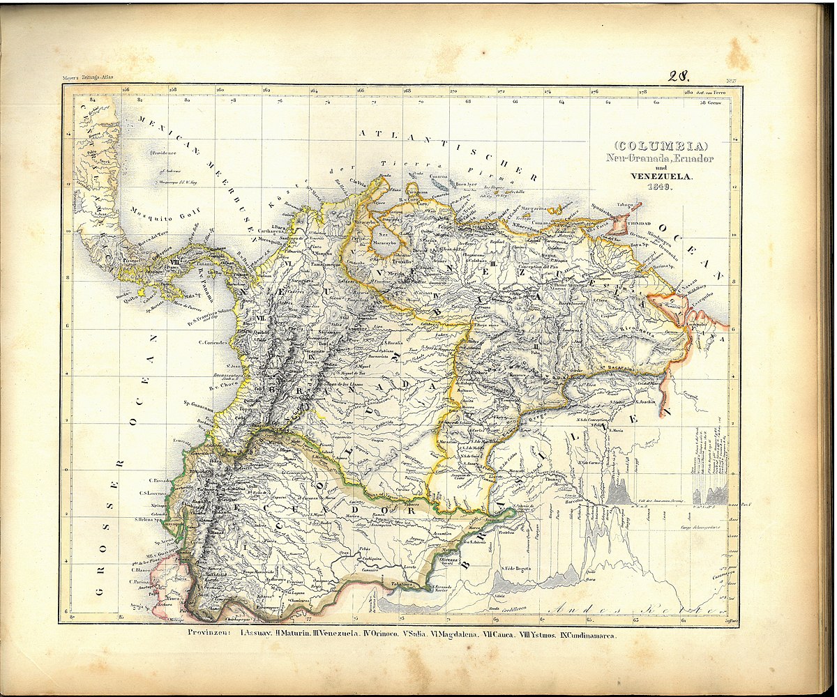 File Meyer S Zeitungsatlas 017 Columbia Neu Granada Ecuador Und Venezuela Jpg Wikimedia Commons