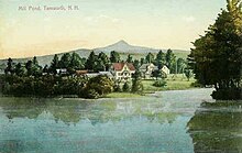 Mill Pond c. 1910, with Mount Chocorua in the distance Mill Pond, Tamworth, NH.jpg