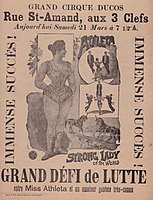 Affiche van het Circus Ducos in Gent op 21 maart 1896