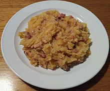 Mulgipuder, a national dish of Estonia made with potatoes, groats, and meat. It is very traditional food in the southern part of Estonia. Mulgipuder.jpg