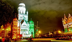 Illuminations pour le jour de l'Indépendance à Bombay en 2016.