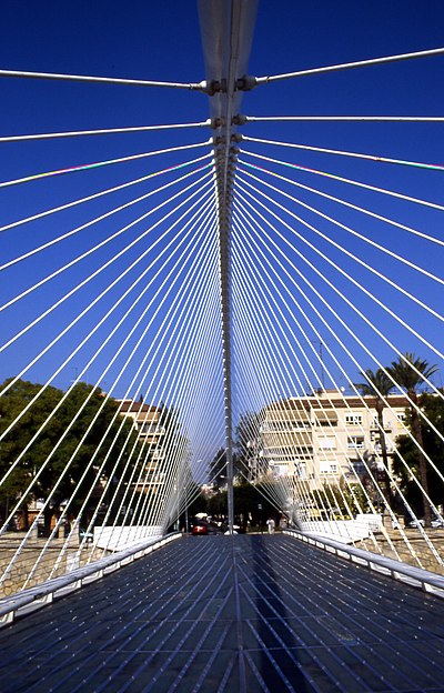 Pont Pasarela Jorge Manrique de Murcie réalisé par l'architecte Calatrava.