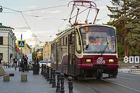 Anschauliches Bild des Abschnitts der Straßenbahn von Nischni Nowgorod