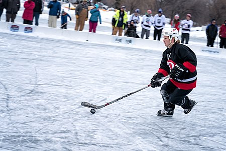 Natalie Darwitz of Team Lululemon, US Pond Hockey Championships at Lake Nokomis, Minneapolis