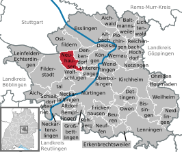 Kaart van Neuhausen auf den Fildern