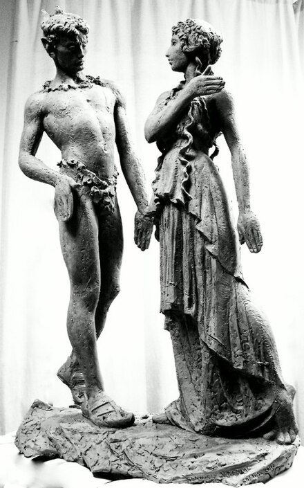 Sculpture of Vaslav and Bronislava Nijinska by Giennadij Jerszow, the Grand Theatre, Warsaw