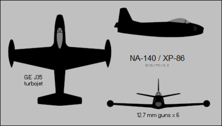 Straight-wing NA-140/XP-86