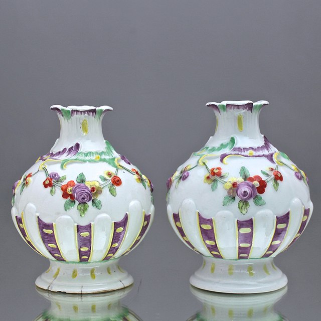 Nymphenburg: Pair of small table vases, probably by J. Häringer, c. 1760