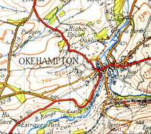 Map of Okehampton from 1946