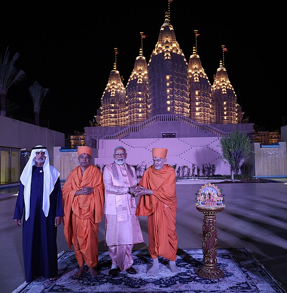 File:PM Modi at the inauguration of the BAPS temple in Abu Dhabi, UAE.jpg