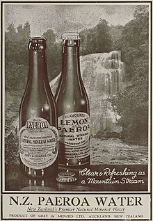 Paeroa water newspaper advertisement from 1937 Paeroa water advertisement 1937.jpg