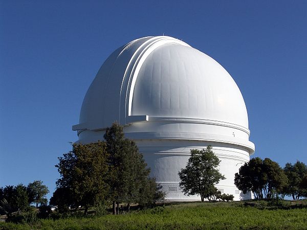 View of the Palomar Observatory located near the High Point summit of the Palomar Mountain range.