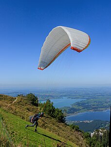 Paraglider taking off