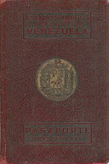 Passport of the United States of Venezuela issued in 1946.