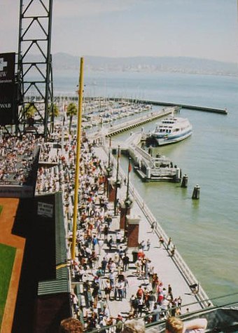 McCovey Cove and the arcade at Oracle Park