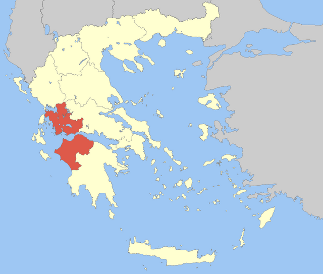 Западная Греция на карте