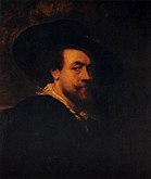 After Peter Paul Rubens. Self-portrait of Rubens label QS:Len,"Self-portrait of Rubens" label QS:Lpl,"Autoportret Rubensa" label QS:Lnl,"Zelfportret van Rubens" . 1623–1699. oil on panelmedium QS:P186,Q296955;P186,Q106857709,P518,Q861259. 85 × 61 cm (33.4 × 24 in). Florence, Uffizi Gallery.