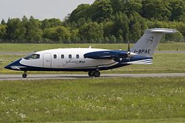 Piaggio P.180 Avanti-fly fra Blue Panorama Airlines på Luxembourg-Findel lufthavn.