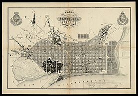 Map of the surroundings of the city of Barcelona and the project for its improvement and expansion, by Ildefons Cerda (1859) PlaCerda1859b.jpg