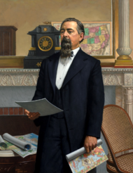 Romualdo Pacheco, the only Hispanic Governor of California since the American Conquest of California. Portrait of Romualdo Pacheco (cropped).png