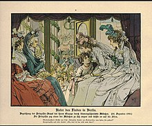 Gräfin Voß ist über das unziemliche Verhalten der künftigen Königin entsetzt, Darstellung von Woldemar Friedrich, 1896 (Quelle: Wikimedia)
