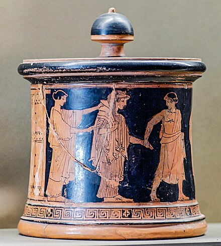 The wedding of Thetis, pyxis by the Wedding Painter, circa 470/460 BCE. Paris: Louvre
