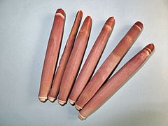 Les radioles (piquants) séchées d'un oursin-crayon de Nouvelle-Calédonie, vendues comme souvenir aux touristes.