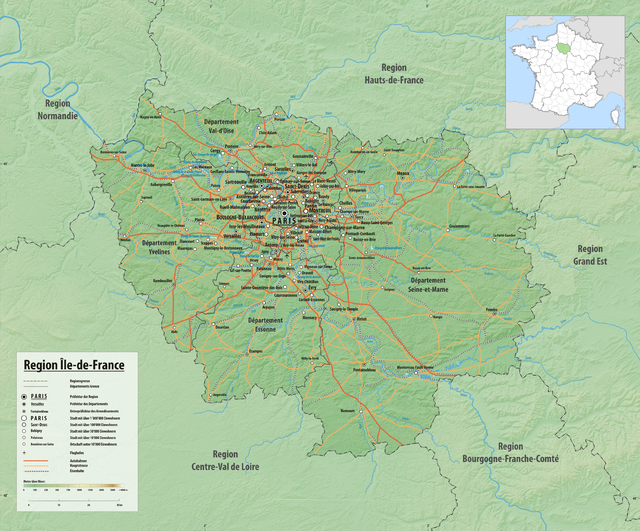 Il de france. Ile de France на карте. L île de France карта. Ile-de-France рельеф. Административная структура ile de France.