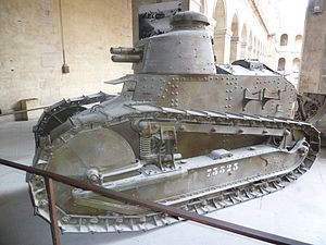 A Renault FT tank made at Boulogne-Billancourt (1917), now in the Museum of the French Army Renault FT-17 tank at Les Invalides, France - 20111007.jpg