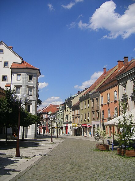 A cobblestone street in the old town